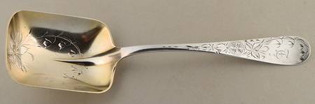 Lily (Sterling, 1888) Bright Cut Solid Serving Berry Scoop