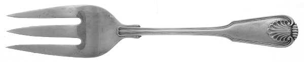 London Shell (Silverplate) Large Solid Cold Meat Serving Fork