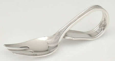Louis XIV (Sterling, 1924, No Monograms) Baby Fork with Curved Handle HC