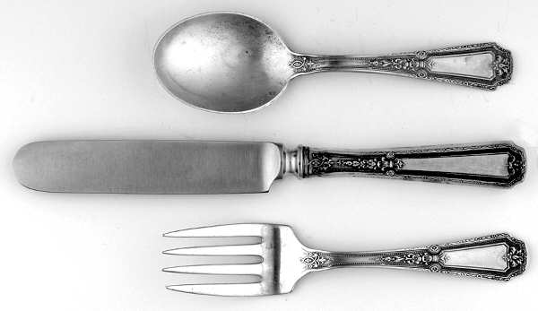 Louis XIV (Sterling, 1924, No Monograms) BABY SET-3PC (BF,BS & BK)