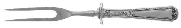 Louis XIV (Sterling, 1924, No Monograms) Small Steak Carving Fork with Stainless Prongs