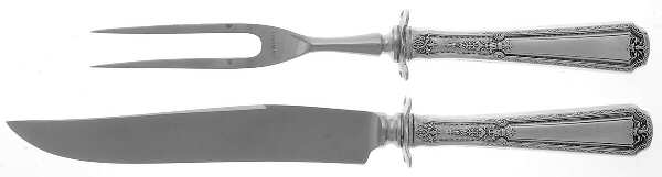 Louis XIV (Sterling, 1924, No Monograms) Small Stainless Blade 2-Piece Steak Carving Set