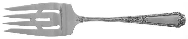 Louis XIV (Sterling, 1924, No Monograms) Large Solid Cold Meat Serving Fork