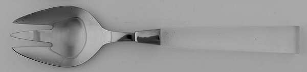 Lucite (Stainless, Clearplastichdl) Salad Serving Fork with Stainless Prongs