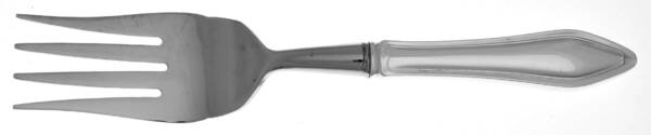 Mary Chilton (Sterling, 1912, No Monos) Cold Meat Fork Large, Stainless Tines HC
