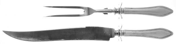 Mary Chilton (Sterling, 1912, No Monos) (2 Pc)Carving Set-Lg Stnbl/Roast w/Sterling Guard