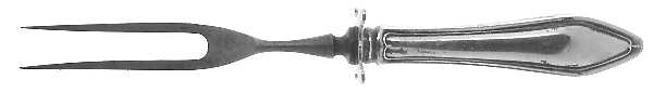 Mary Chilton-Eng No.1 (Sterling, 1912, No Monograms) Small Steak Carving Fork with Stainless Prongs