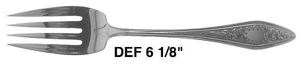 Mary Chilton-Eng No.1 (Sterling, 1912, No Monograms) Dessert Fork