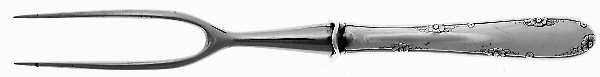 Madeira (Sterling, 1948, No Monograms) Small Carving Fork W/Sterling Guard