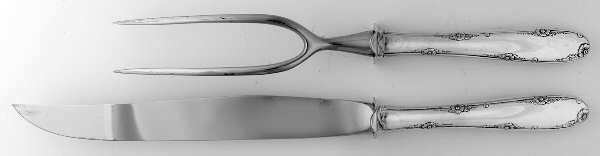 Madeira (Sterling, 1948, No Monograms) Large 2-Piece Roast Carving Set w/Stainless Blade