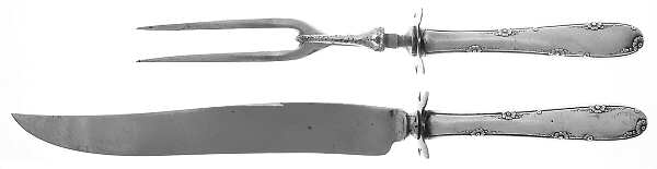 Madeira (Sterling, 1948, No Monograms) Large 2-Piece Roast Carving Set w/Stainless Blade