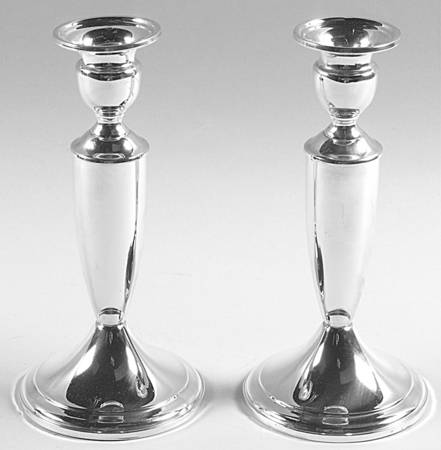 Sterling Hollowware Pair of 7" Weighted Candlestick