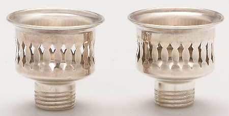 Sterling Hollowware Pair of 2" Pierced Candle Holder Pegs