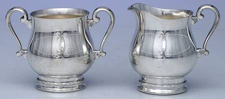 Silverplate Hollowware Creamer & Open Sugar Set