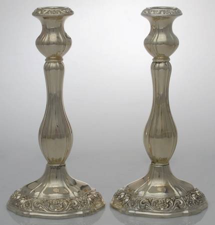 Silverplate Hollowware Pair of 10" Candlesticks