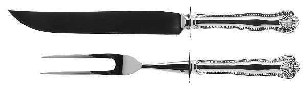 Newport Shell (Sterling, 1910, No Monograms) Small Stainless Blade 2-Piece Steak Carving Set