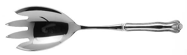Newport Shell (Sterling, 1910, No Monograms) Salad Serving Fork with Stainless Prongs