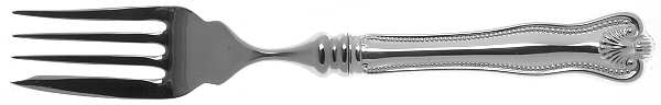 Newport Shell (Sterling, 1910, No Monograms) Individual Hollow Fish Fork, Stainless Tines