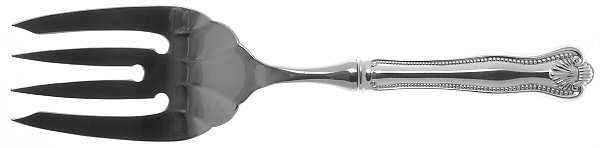 Newport Shell (Sterling, 1910, No Monograms) Stainless-Tine Utility Serving Fork