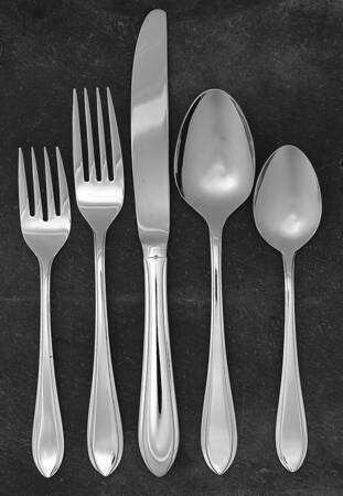 Newbury Thread(Stainless, Glossy) 5 Piece Place Setting