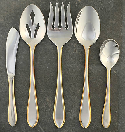 Newbury Thread Gold (Stainless) 5 Piece Hostess Set
