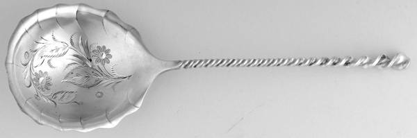 No.128-No.28 (Sterling, 1880) Bright Cut Preserve Spoon