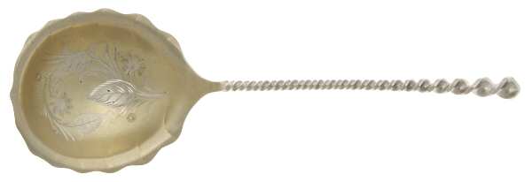 No.128-No.28 (Sterling, 1880) Bright Cut Preserve Spoon