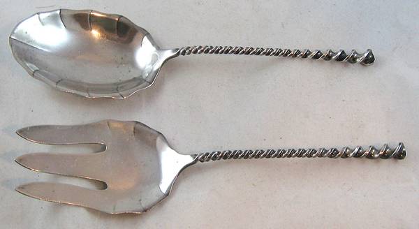 No.128-No.28 (Sterling, 1880) (2 Pc) Solid Salad Set