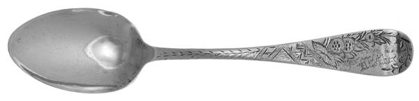 No. 38-Engraved (Sterling, 1880) Monogrammed Oval Dessert/Soup Spoon
