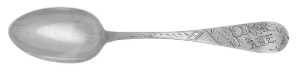 No. 38-Engraved (Sterling, 1880) Monogrammed Oval Dessert/Soup Spoon