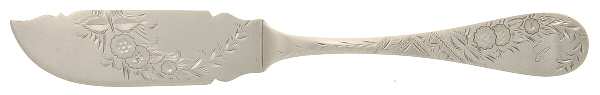 No. 38-Engraved (Sterling, 1880) Monogram Flat Handle Bright Cut Master Butter