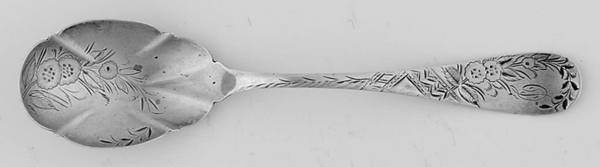 No. 38-Engraved (Sterling, 1880) Spoon-Sugar Shell/Bright Cut