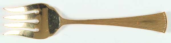 Noblesse (Gold Electroplate, 1980) Medium Solid Cold Meat Serving Fork by Towle Silver