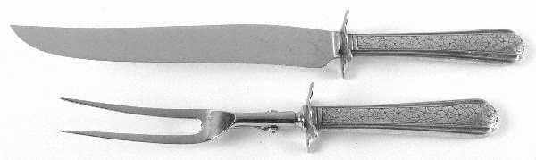 Old Brocade (Sterling, 1932) Small Steak 2-Piece Carving Set w/Stainless Blade