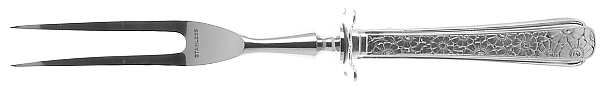 Old Brocade (Sterling, 1932) Small Steak Carving Fork with Stainless Prongs