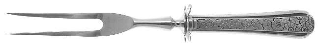 Old Brocade (Sterling, 1932) Small Steak Carving Fork with Stainless Prongs