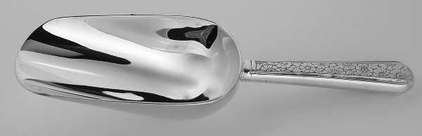 Old Brocade (Sterling, 1932) Ice Scoop with Silverplate Bowl
