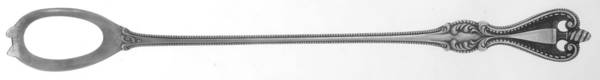 Old Colonial (Sterling, 1895, No Monograms) Pierced Bowl Long Handle Olive Spoon