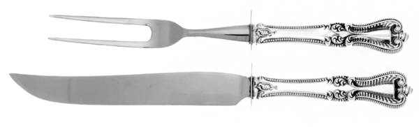 Old Colonial (Sterling, 1895, No Monograms) Small 2-Piece Steak Carving Set w/Stainless Blade