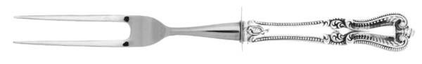 Old Colonial (Sterling, 1895, No Monograms) Small Steak Carving Fork with Stainless Prongs