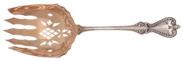 Old Colonial (Sterling, 1895, No Monograms) Vegetable Serving Fork (Solid)