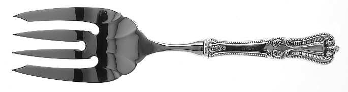 Old Colonial (Sterling, 1895, No Monograms) Stainless-Tine Utility Serving Fork