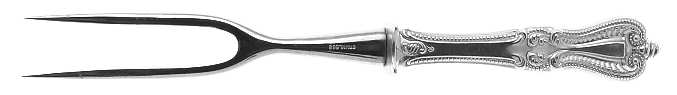 Old Colonial (Sterling, 1895, No Monograms) Small Steak Carving Fork with Stainless Prongs