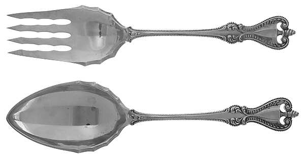 Old Colonial (Sterling, 1895, No Monograms) (2 Pc) Solid Salad Set