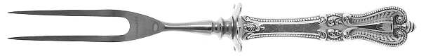 Old Colonial (Sterling, 1895, No Monograms) Small Carving Fork W/Sterling Guard