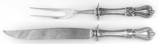 Old Colonial (Sterling, 1895, No Monograms) Small Carving Knife Stainless Blade & Sterling Gua