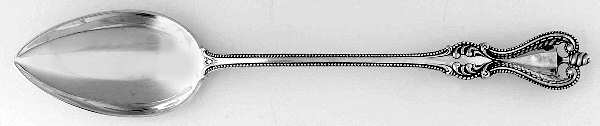 Old Colonial (Sterling, 1895, No Monograms) Large Solid Dressing Spoon with Button