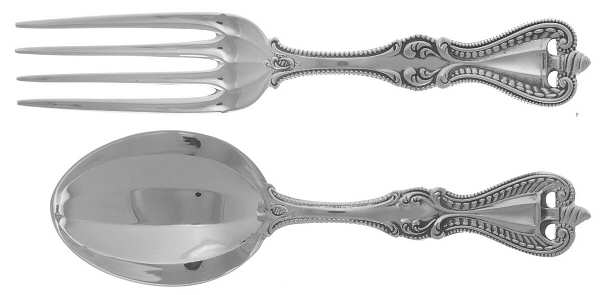 Old Colonial (Sterling, 1895, No Monograms) 2 Pc Baby Set (BF, BS)