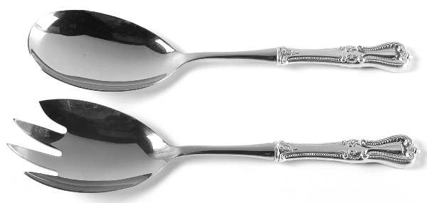 Old Colonial (Sterling, 1895, No Monograms) 2 Pc Salad Set with Stainless Bowl