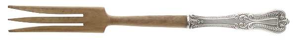 Old Colonial (Sterling, 1895, No Monograms) Salad Serving Fork with Wooden Prongs